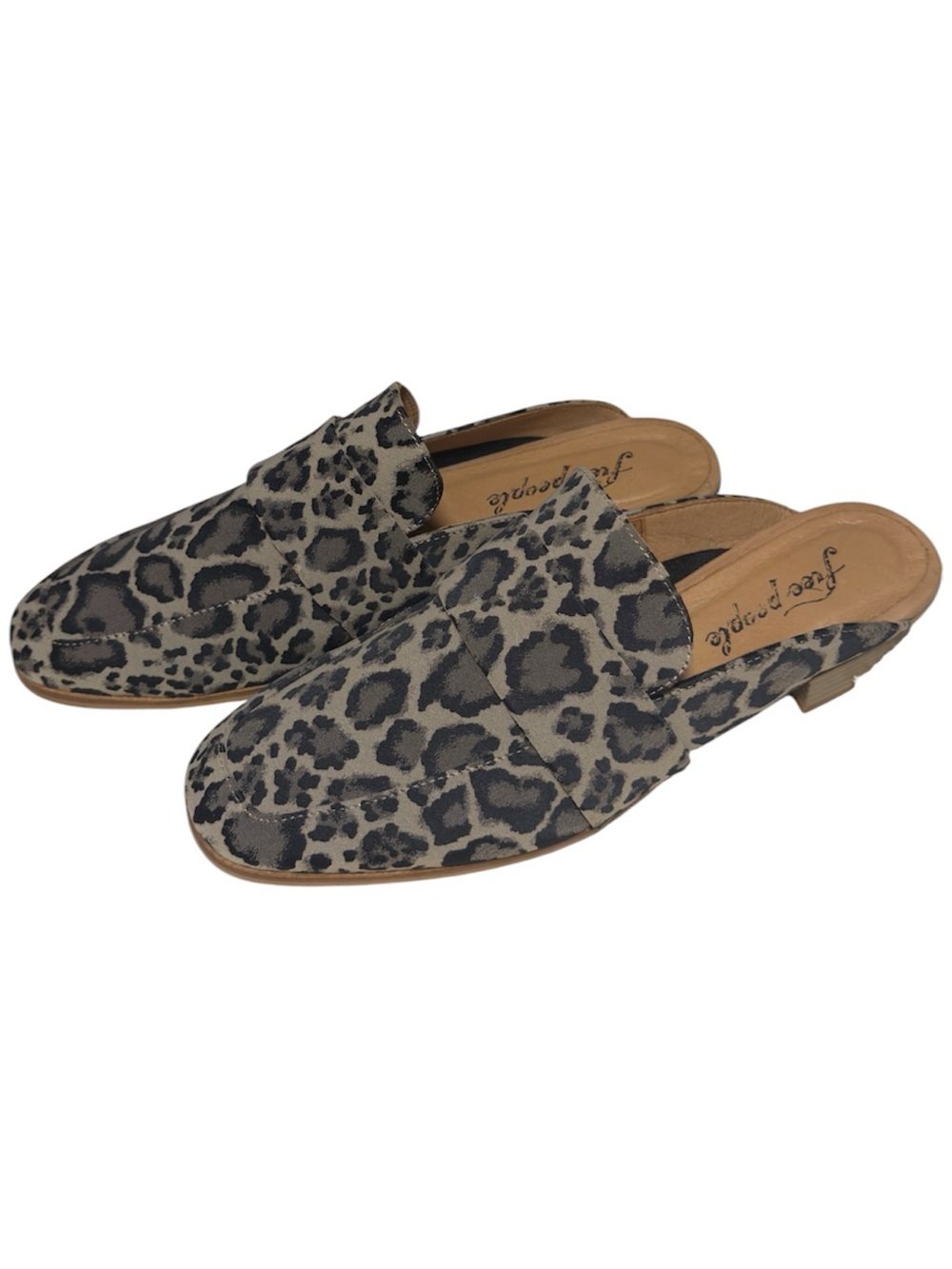 NWOB-Free People At Ease Leopard Print Slip-on Mule Loafers